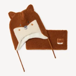 Set bonnet + snood renard fantaisie pour bébé garçon