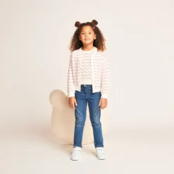 Set débardeur + gilet en tricot ajouré pour fille
