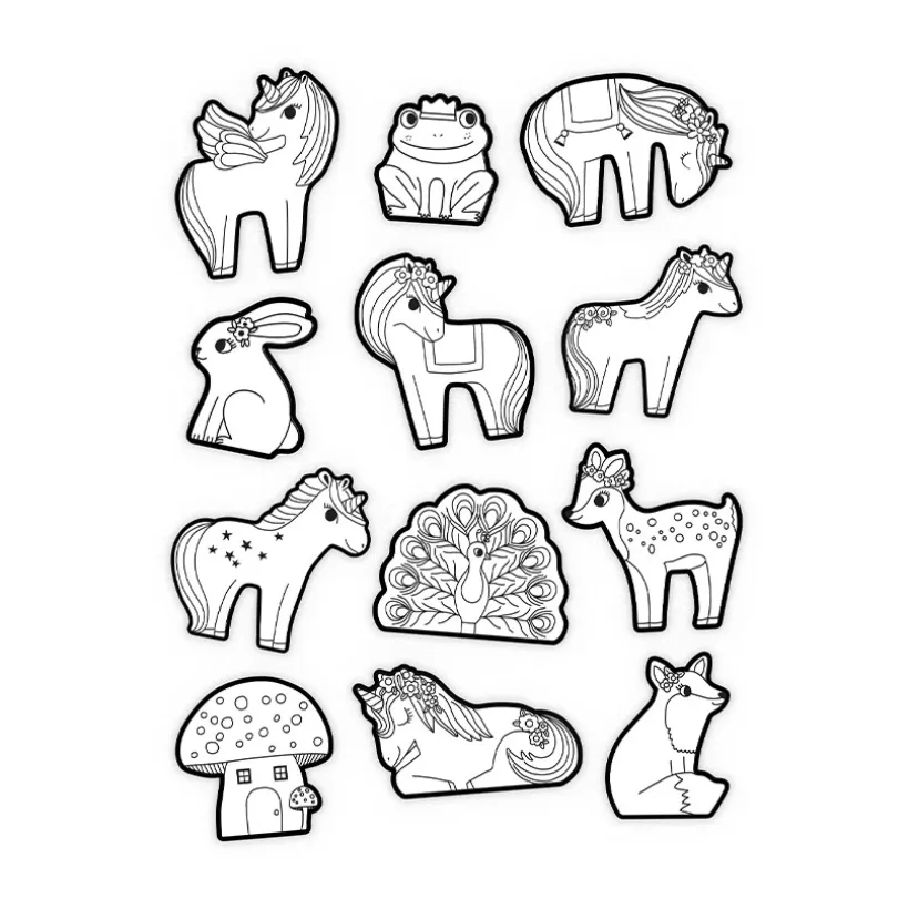 Set de 20 autocollants à colorier Licornes