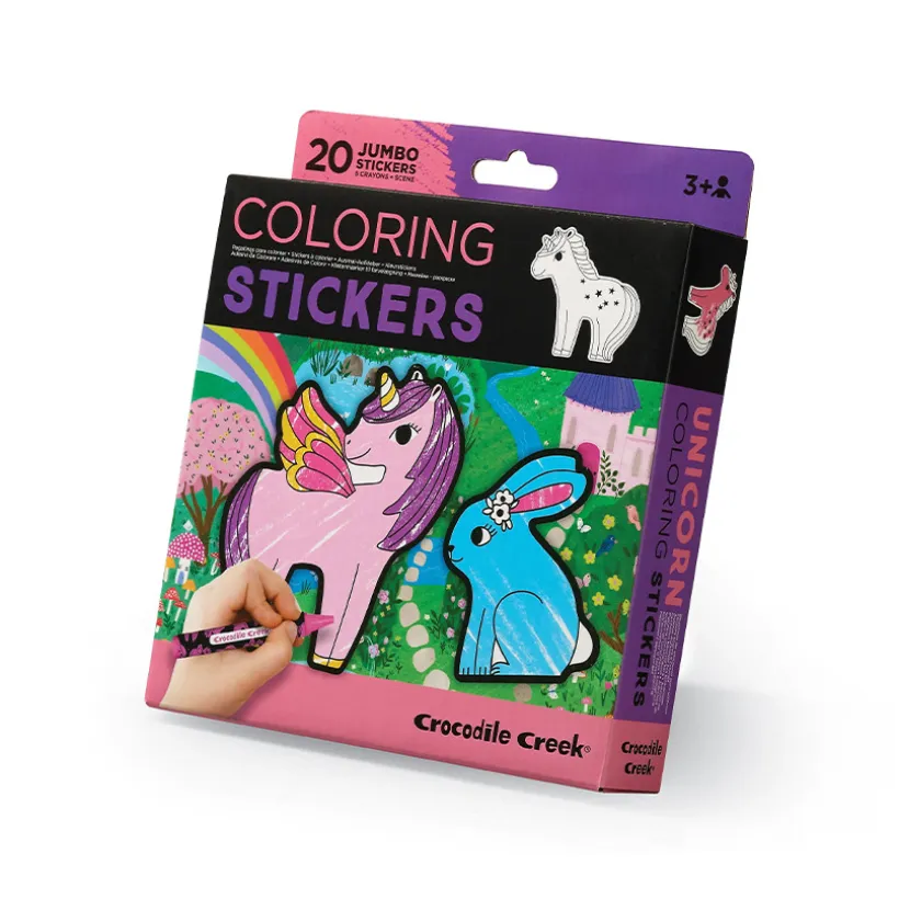 Set de 20 autocollants à colorier Licornes