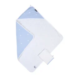 Set de bain cape + gant de toilette en mousseline imprimé fleuri