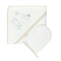 Set de bain cape + gant de toilette 