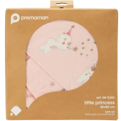Set de bain cape + gant de toilette Little Princess