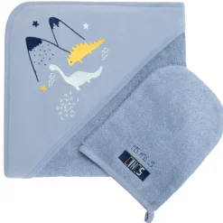 Set de bain cape + gant de toilette Mes Amis les Dinos