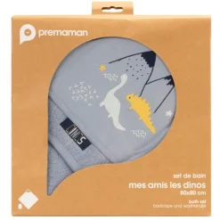 Set de bain cape + gant de toilette Mes Amis les Dinos