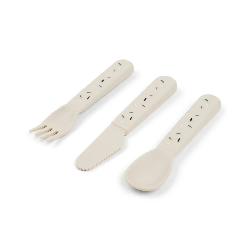 Set de 3 couverts Foodie Confetti sable