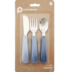 Set de 3 couverts Miamix en métal bleu