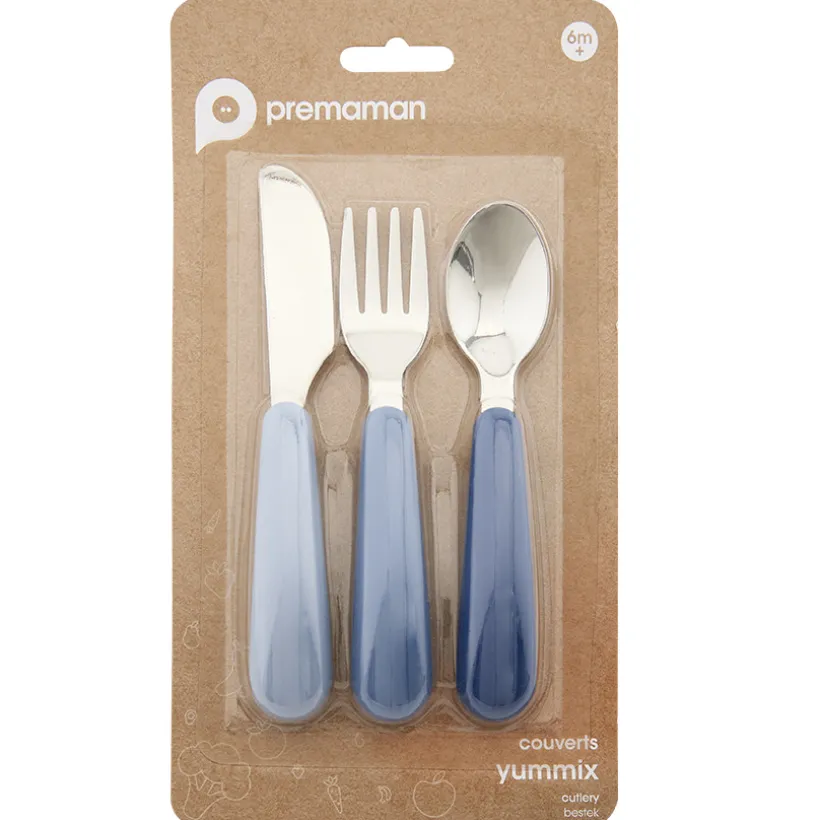 Set de 3 couverts Miamix en métal bleu
