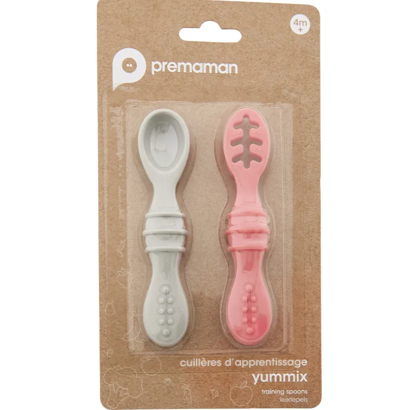 Set de 2 cuillères d'apprentissage Yummix - Rose