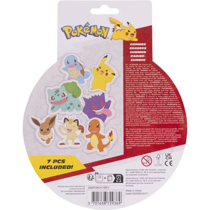 Set de 7 gommes Pokémon