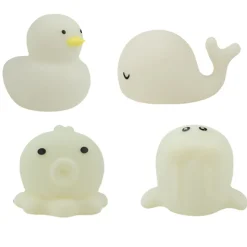 Set de 4 jouets de bain lumineux en silicone Animaux marins