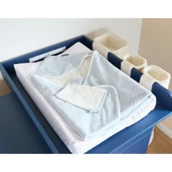 Set de 3 paniers rangement à suspendre Teddy Ecru