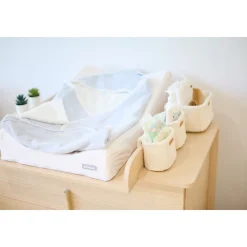Set de 3 paniers rangement à suspendre Teddy Ecru