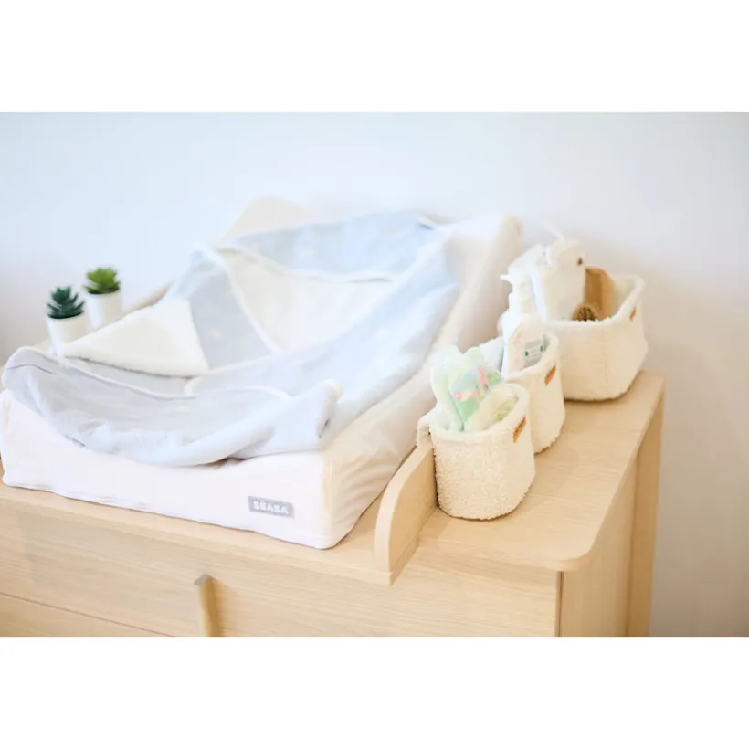 Set de 3 paniers rangement à suspendre Teddy Ecru