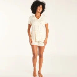 Set de pyjama 2 pièces chemise + short avec bandeau haut pour femme enceinte