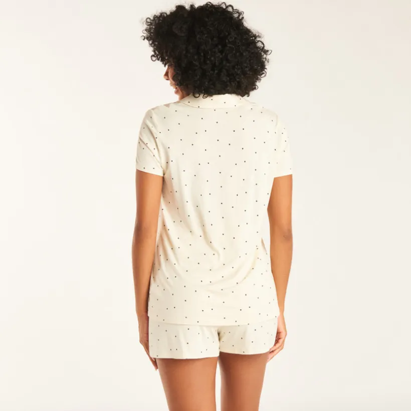 Set de pyjama 2 pièces chemise + short avec bandeau haut pour femme enceinte