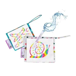 Set de 2 sacs à goûter Snack & Doodle avec tapis de dessins à l'eau Ferme/Trains