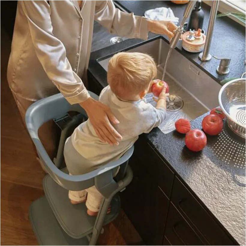 Set de tour d'apprentissage pour chaise haute Lemo stone blue