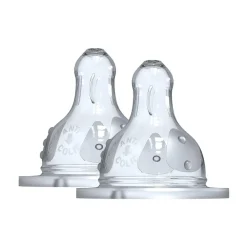 Set de 2 tétines en silicone 3 vitesses + de 6 mois spécial liquides épais - Initiation +