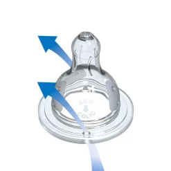 Set de 2 tétines en silicone 3 vitesses + de 6 mois spécial liquides épais - Initiation +