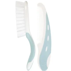 Set d'une brosse et d'un peigne - Marron ou vert d'eau