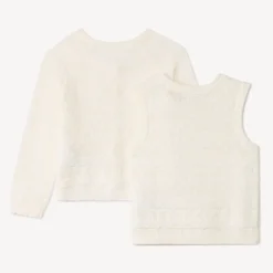 Set gilet + débardeur en tricot fantaisie pour bébé fille