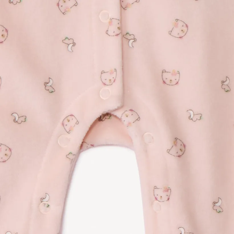 Set naissance 3 pièces motifs ours/lune pour bébé fille