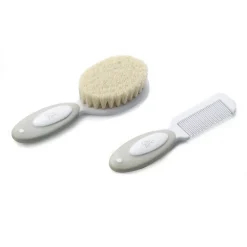 Set peigne + brosse en soie naturelle pour bébé