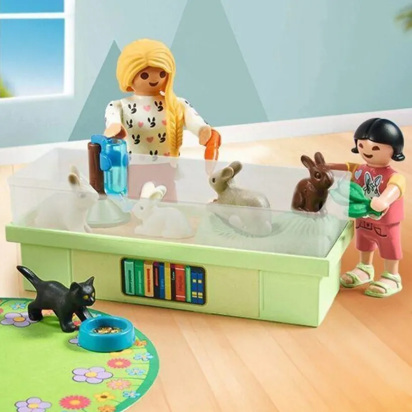 Set 30 pièces Animalerie avec enclos à lapin et tapis de jeux