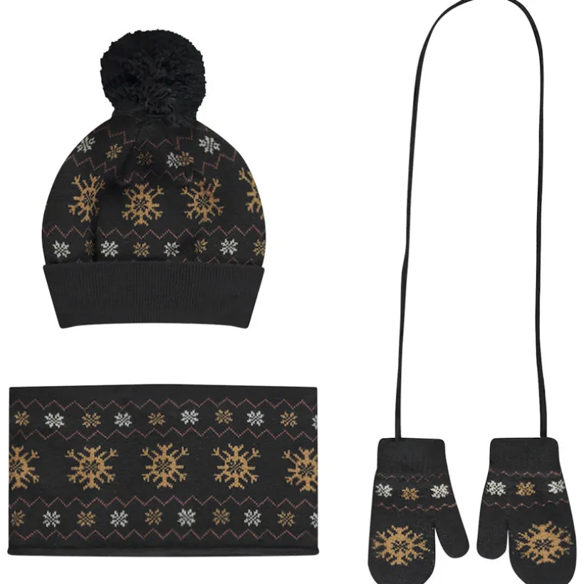 Set 3 pièces en tricot jacquard motif flocons pour bébé garçon