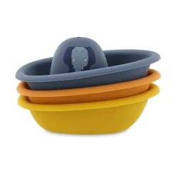 Set 3 pièces jouets de bain bateaux empilables