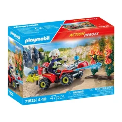 Set 47 pièces Pompier avec quad et 2 arbustes enflammés