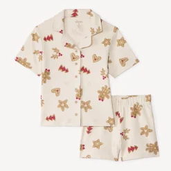 Set pyjama court en interlock imprimé Noël pour fille