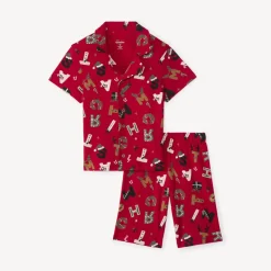 Set pyjama court en interlock imprimé Noël pour garçon