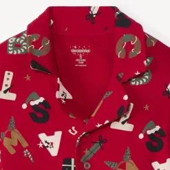 Set pyjama court en interlock imprimé Noël pour garçon