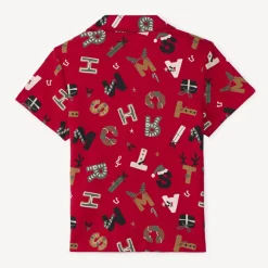 Set pyjama court en interlock imprimé Noël pour garçon