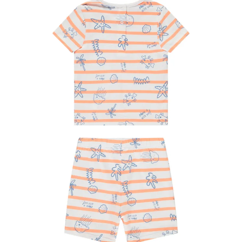 Set pyjama court rayé à imprimé marin pour bébé garçon