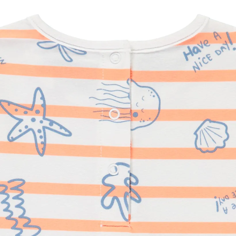 Set pyjama court rayé à imprimé marin pour bébé garçon