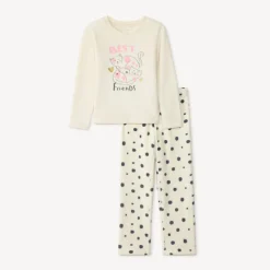 Set pyjama 2 en sherpa chat fantaisie pour fille