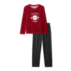 Set pyjama en velours motif rugby pour garçon