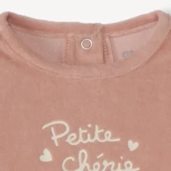 Set pyjama en velours print fantaisie pour bébé fille