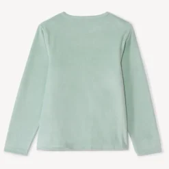 Set pyjama en velours printé uni pour fille
