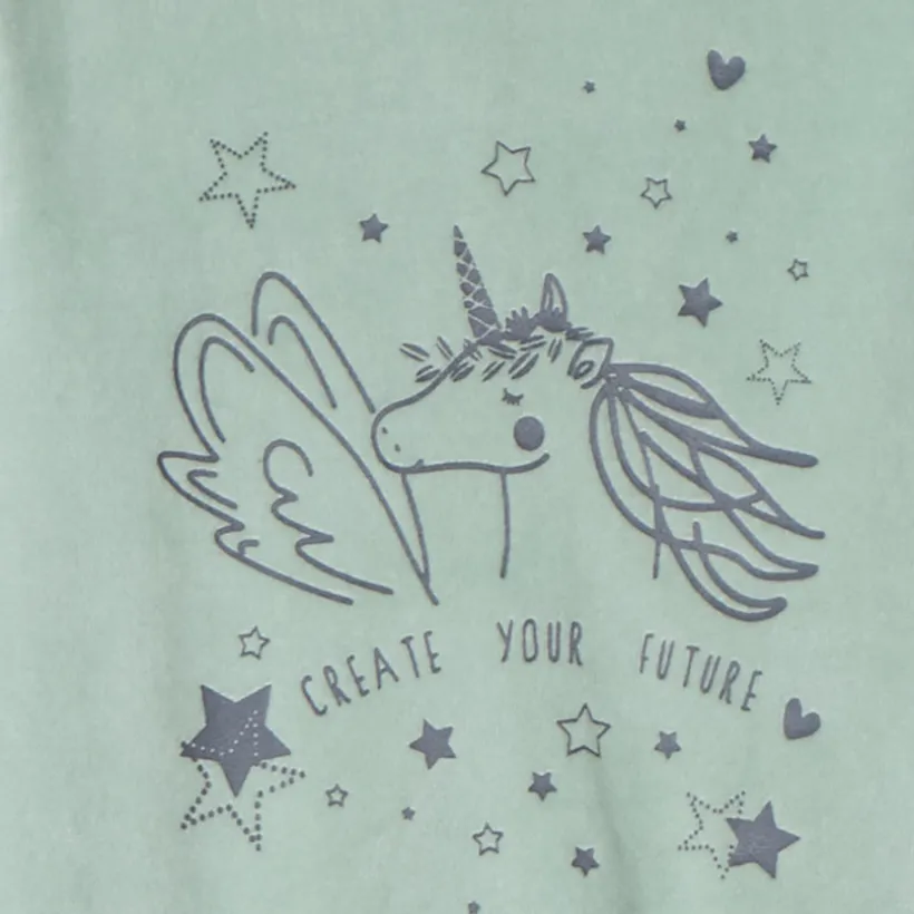 Set pyjama en velours printé uni pour fille