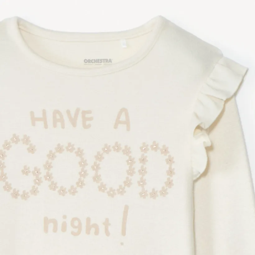 Set pyjama long en coupé-cousu printé pour fille