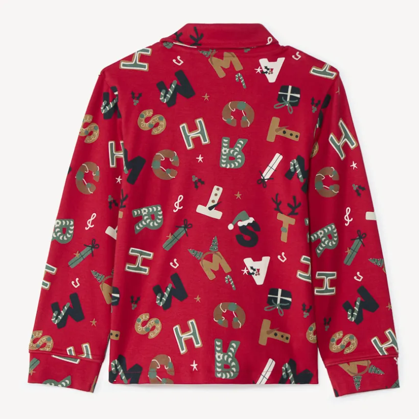 Set pyjama long en interlock imprimé Noël pour garçon