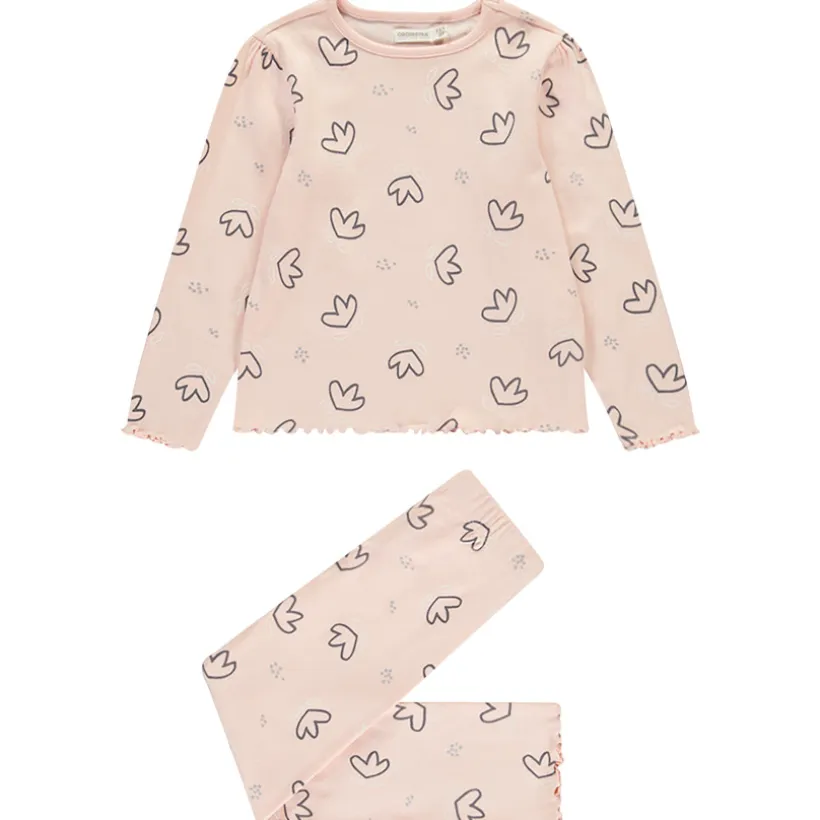 Set pyjama long en jersey imprimé fleurs pour fille