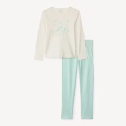 Set pyjama long en jersey print chat pour fille