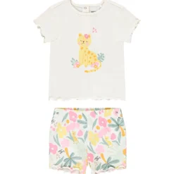 Set pyjama motifs léopards pour bébé fille avec ouvertures différentes selon l'âge
