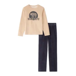 Set pyjama 2 pièces en velours fantaisie pour garçon