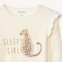 Set pyjama 2 pièces en velours print léopard pour fille